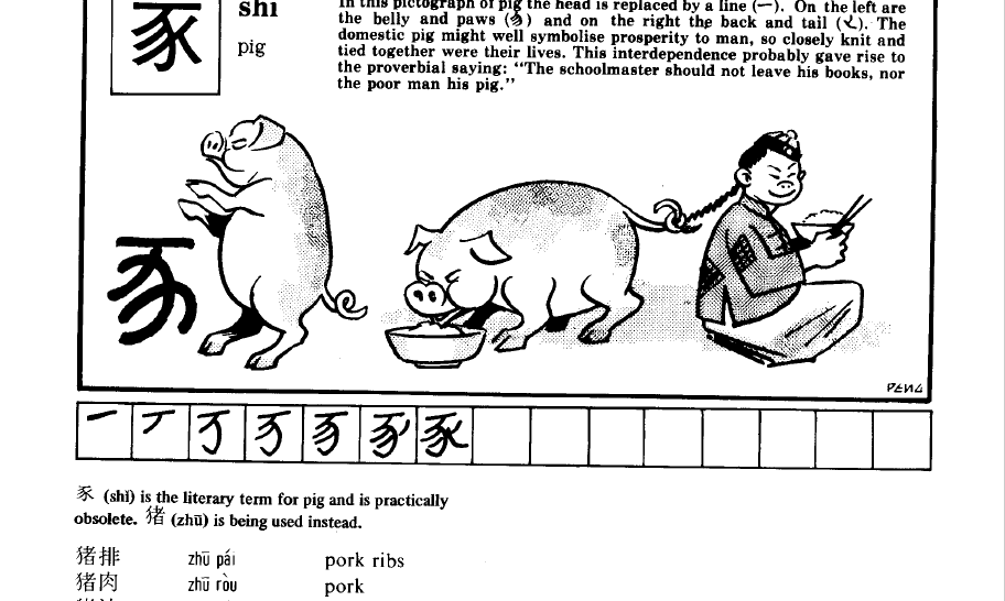 Иероглиф свинья